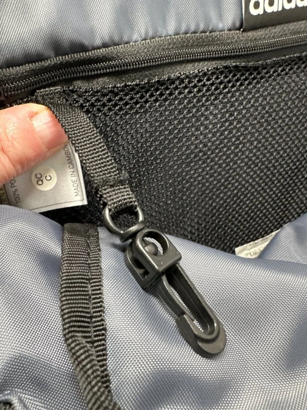Adidas Linear Mini Backpack Black/White With Gold Zippers
